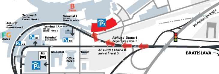 Flughafen Wien Parken Parkplatz C Parkgebühren www.viennaairport.com