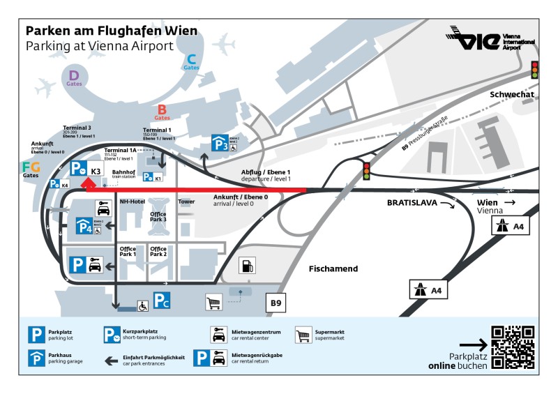 KÃ©ptalÃ¡lat a kÃ¶vetkezÅre: âVienna International Airport- Schwechat parkolÃ³â