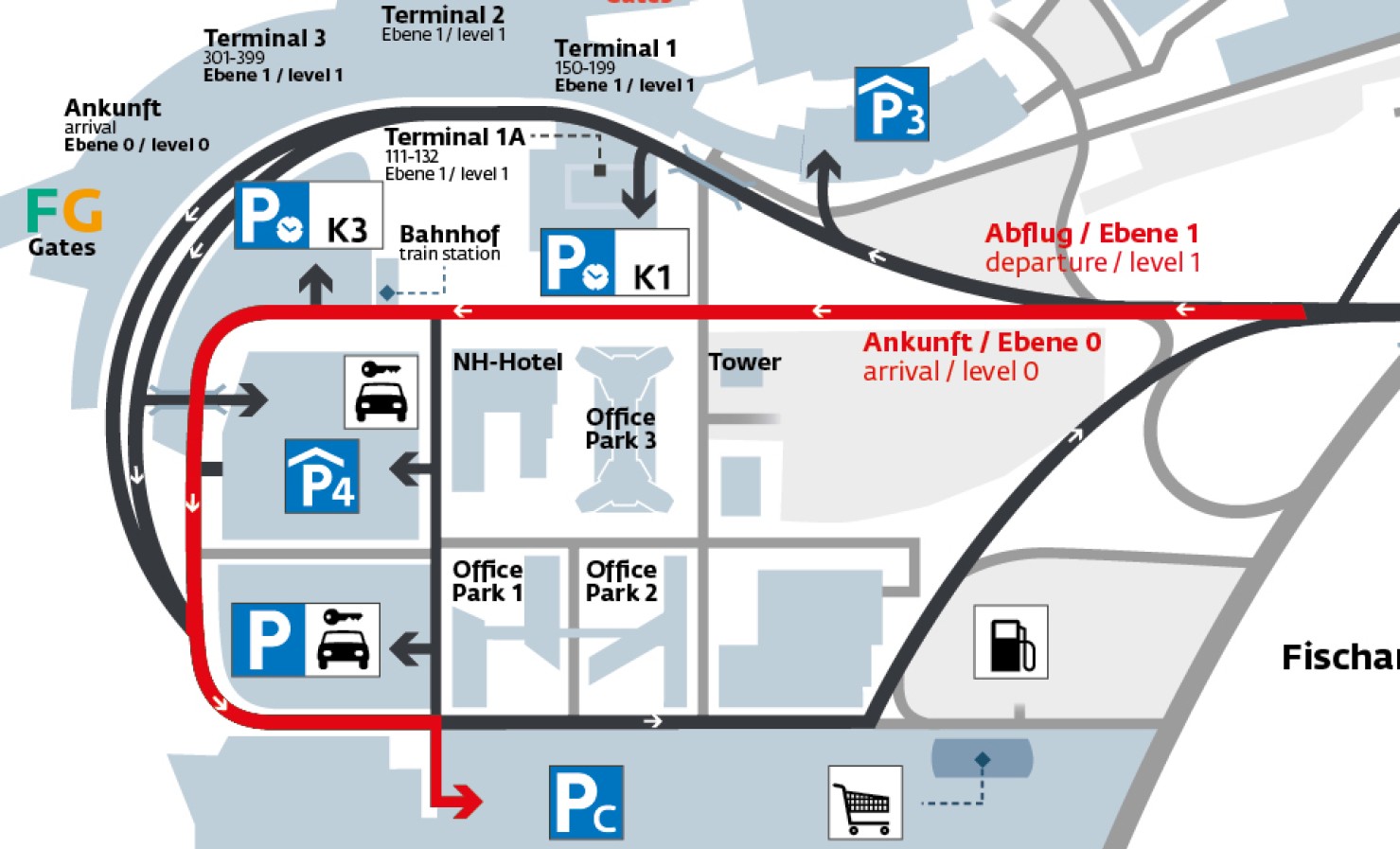 Parken Flughafen Wien Schwechat Parkplatz C www.viennaairport.com