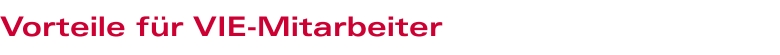 Vorteile für VIE-Mitarbeiter Vorteile für VIE-Mitarbeiter