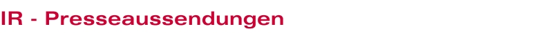 IR - Presseaussendungen