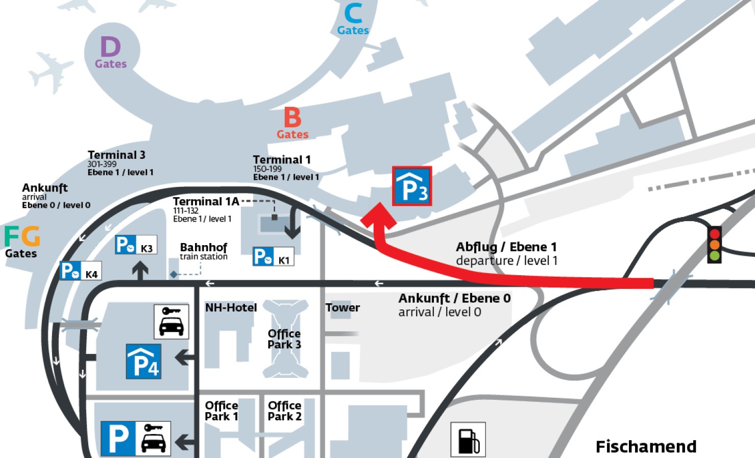 Flughafen Tegel Ankunft Terminal C Parken Lageplan www.viennaairport.com