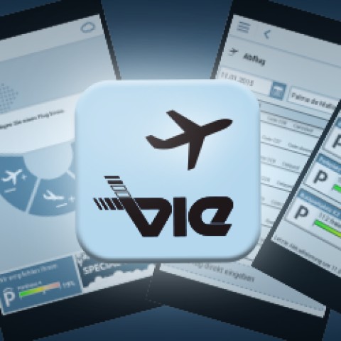 Flughafen Wien APP Titelbild: Stilisiertes Bild der Flughafen Wien APP